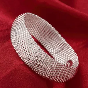 925 Sterling Silver Big Bangles Bracelet Cute Charms for Women Lady Fashion Jewelry Adjustment Cuff Wedding Luxury