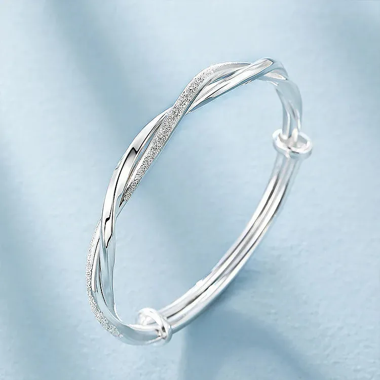 925 Sterling Silver Big Bangles Bracelet Cute Charms for Women Lady Fashion Jewelry Adjustment Cuff Wedding Luxury