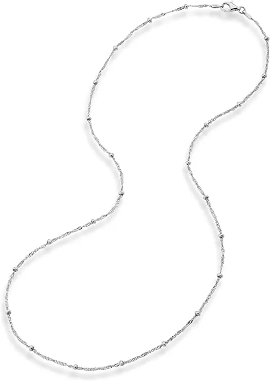 925 Sterling Silver Figaro Link Chain