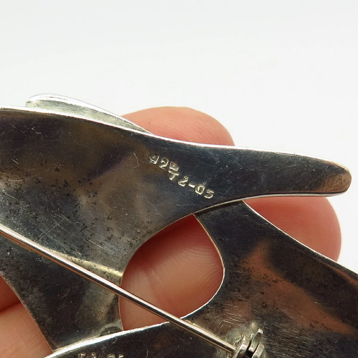 925 Sterling Silver Vintage Abstract Design Pin Brooch