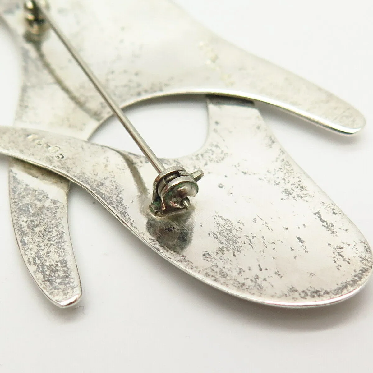 925 Sterling Silver Vintage Abstract Design Pin Brooch
