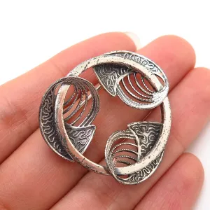 925 Sterling Silver Vintage BEAU Abstract Design Pin Brooch