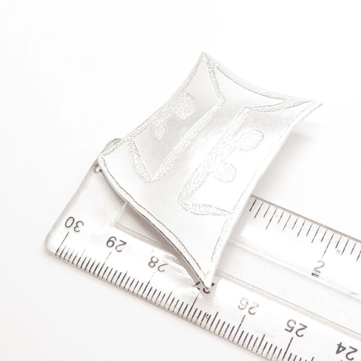 925 Sterling Silver Vintage FAC 1951 Abstract Pin Brooch