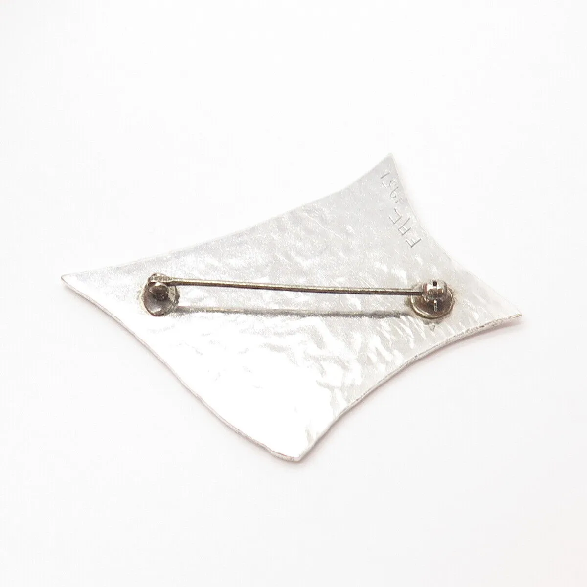 925 Sterling Silver Vintage FAC 1951 Abstract Pin Brooch