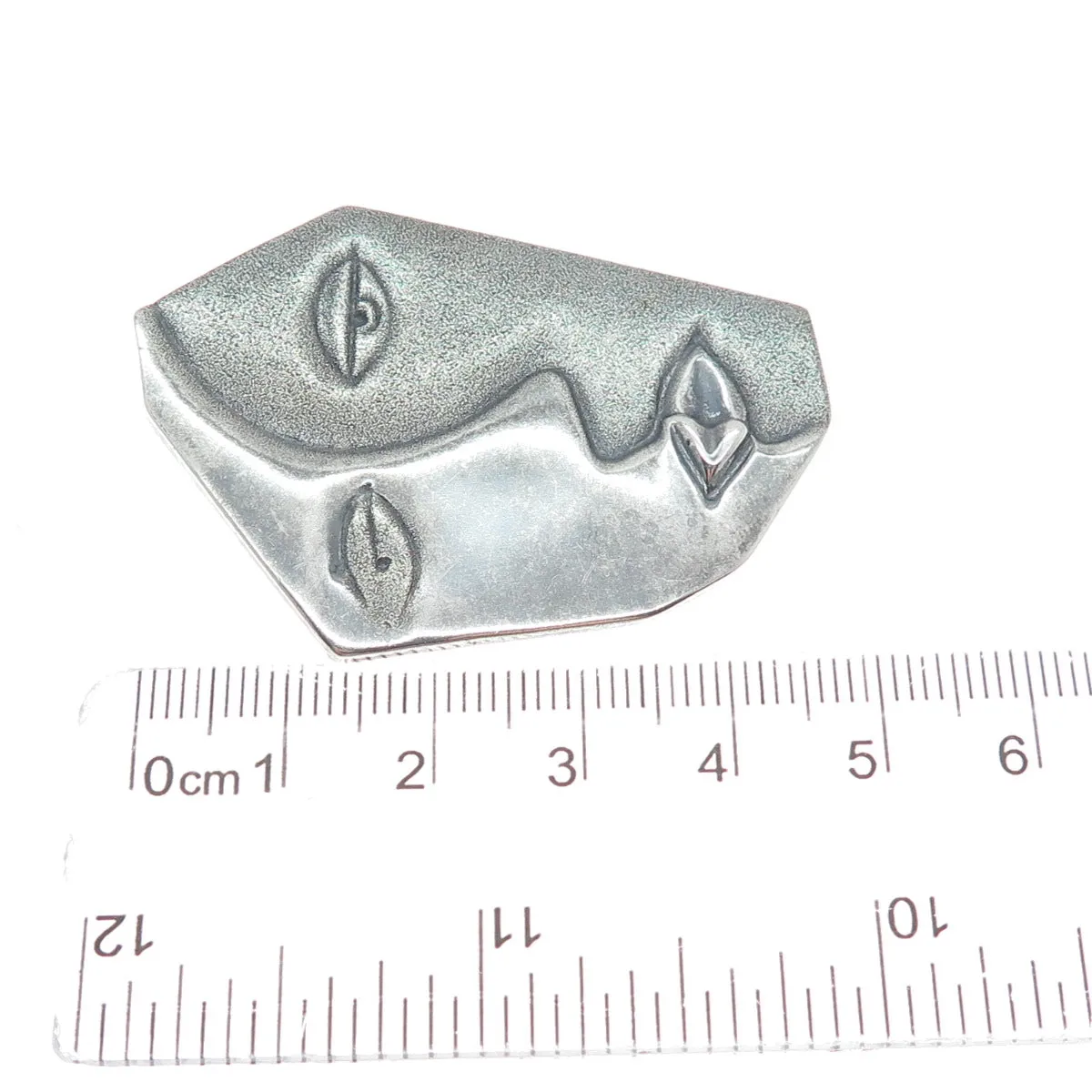 925 Sterling Silver Vintage Mexico Abstract Man & Woman Oxidized Pin Brooch