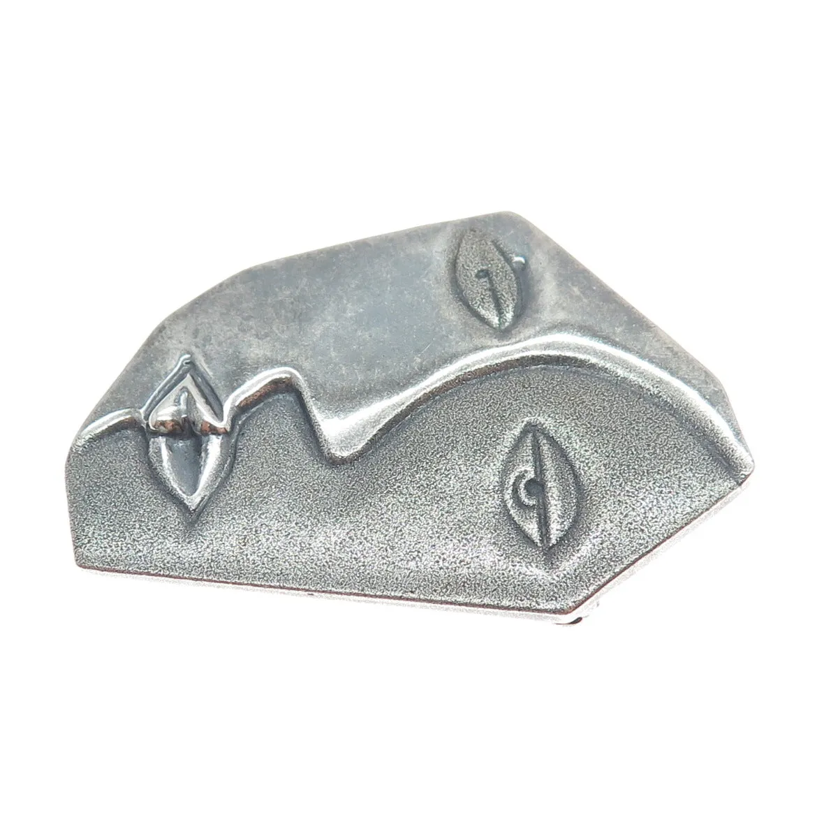 925 Sterling Silver Vintage Mexico Abstract Man & Woman Oxidized Pin Brooch