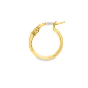 9ct Yellow Gold Italian Hoop Earrings 10mm