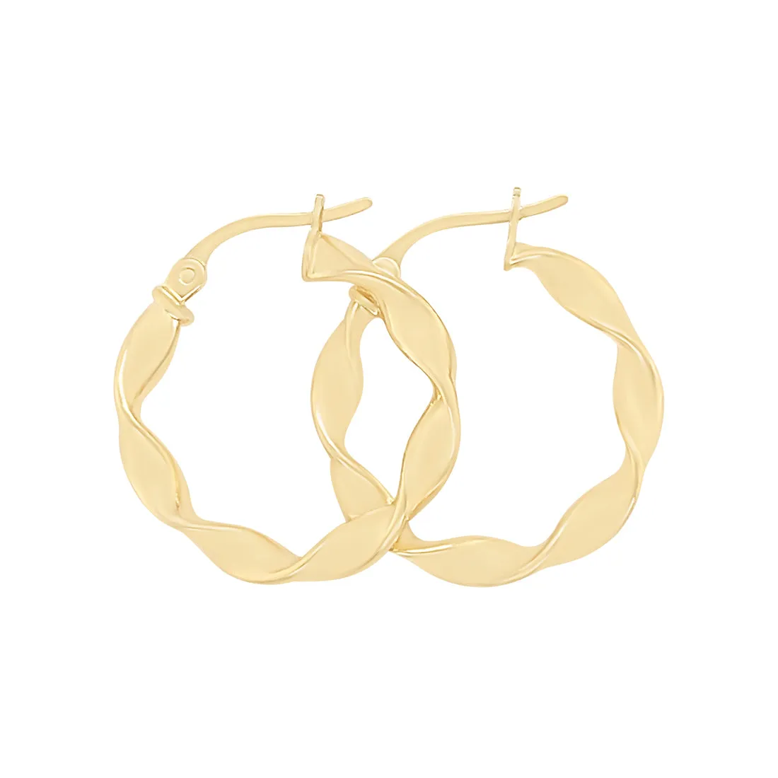 9ct Yellow Gold Twist Hoop Earrings