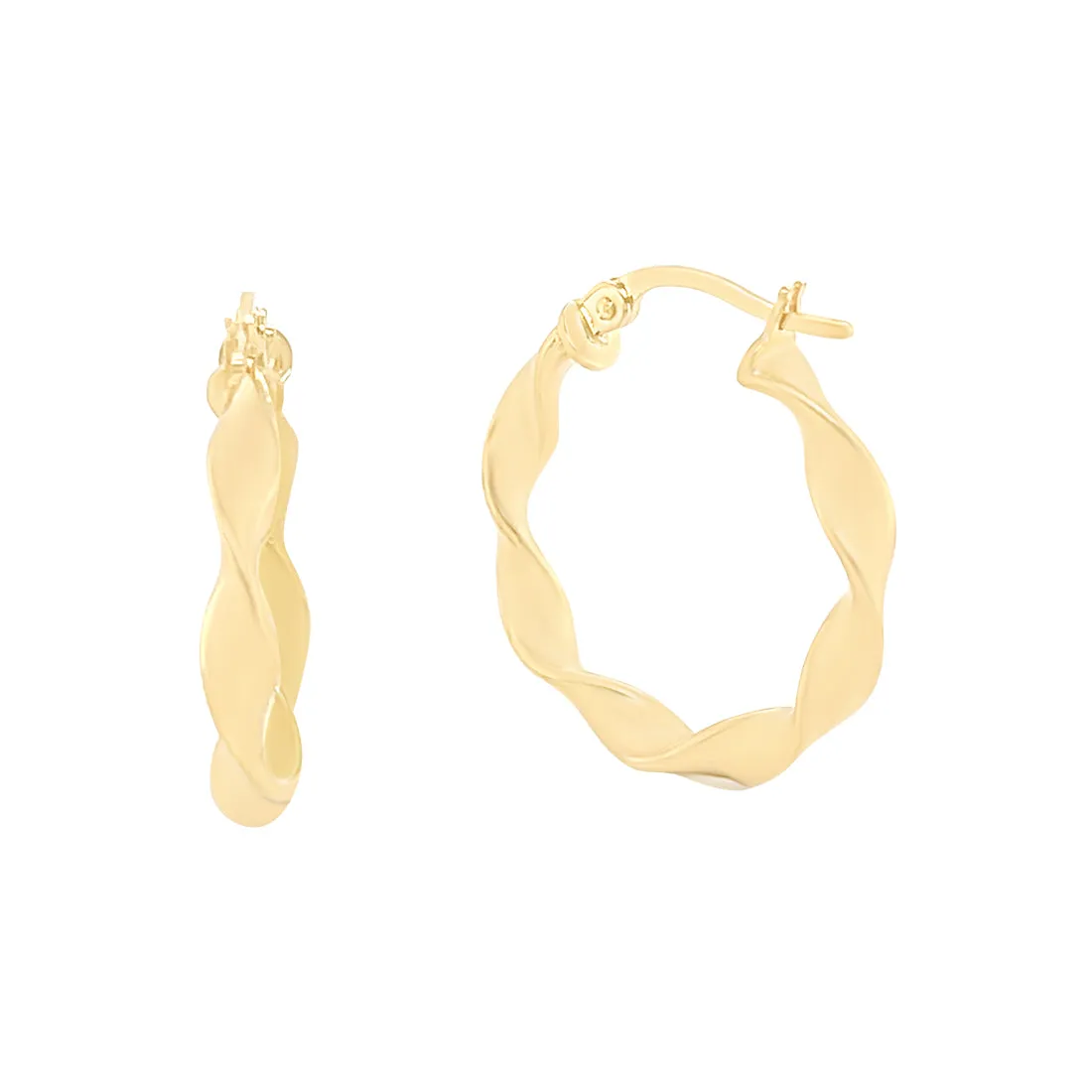 9ct Yellow Gold Twist Hoop Earrings