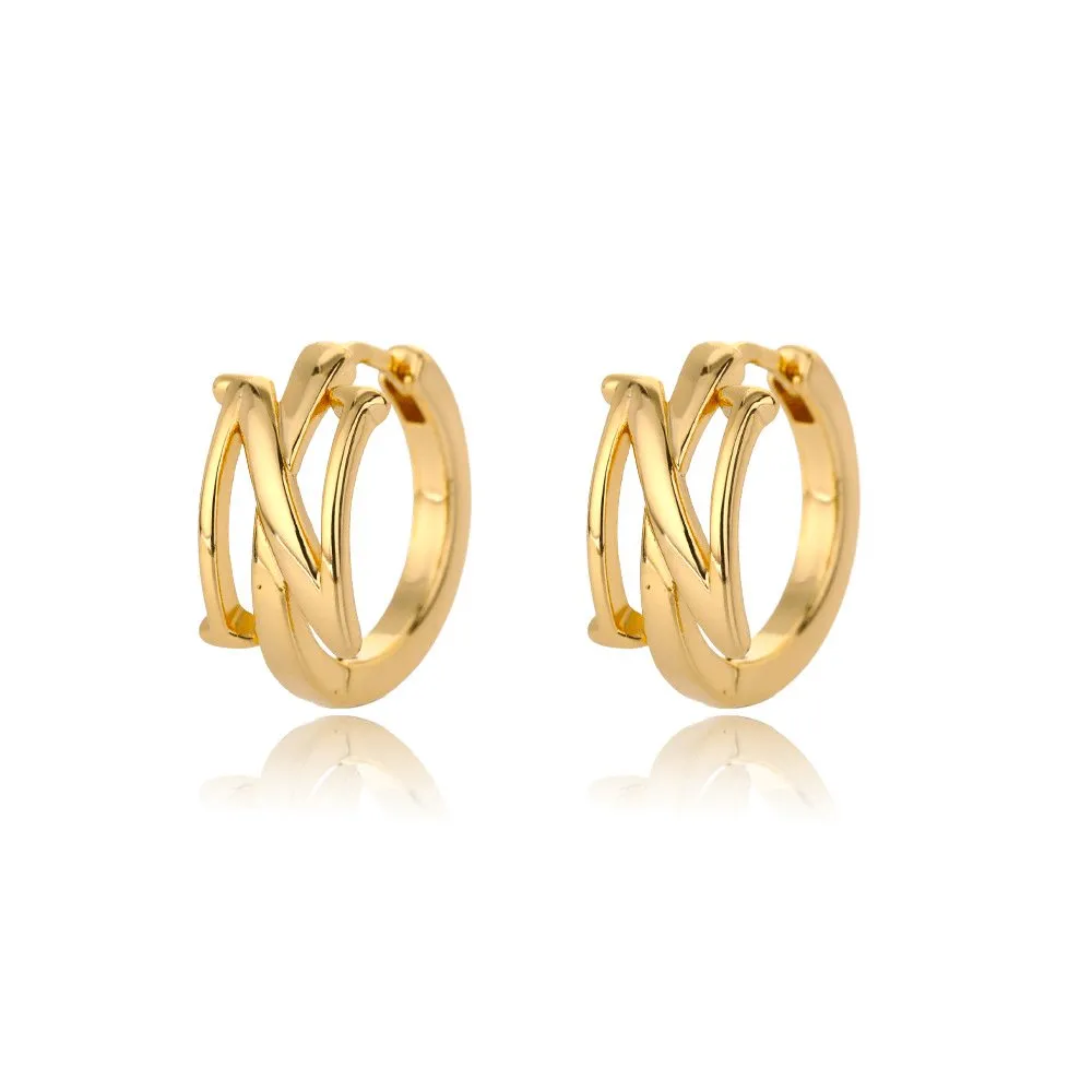 A-Z Small Personalized Letter Gold Hoop Earrings