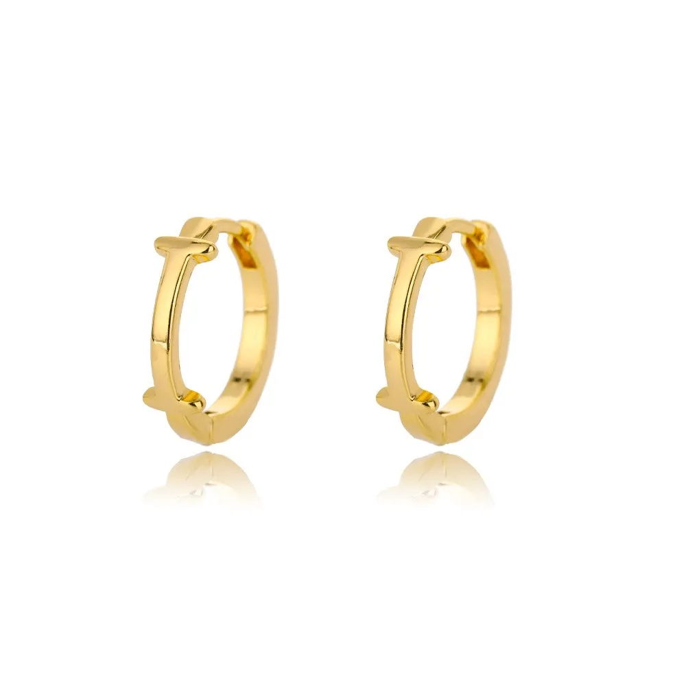 A-Z Small Personalized Letter Gold Hoop Earrings