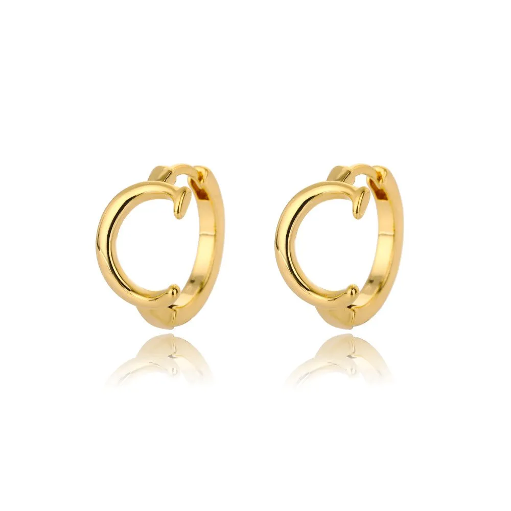 A-Z Small Personalized Letter Gold Hoop Earrings