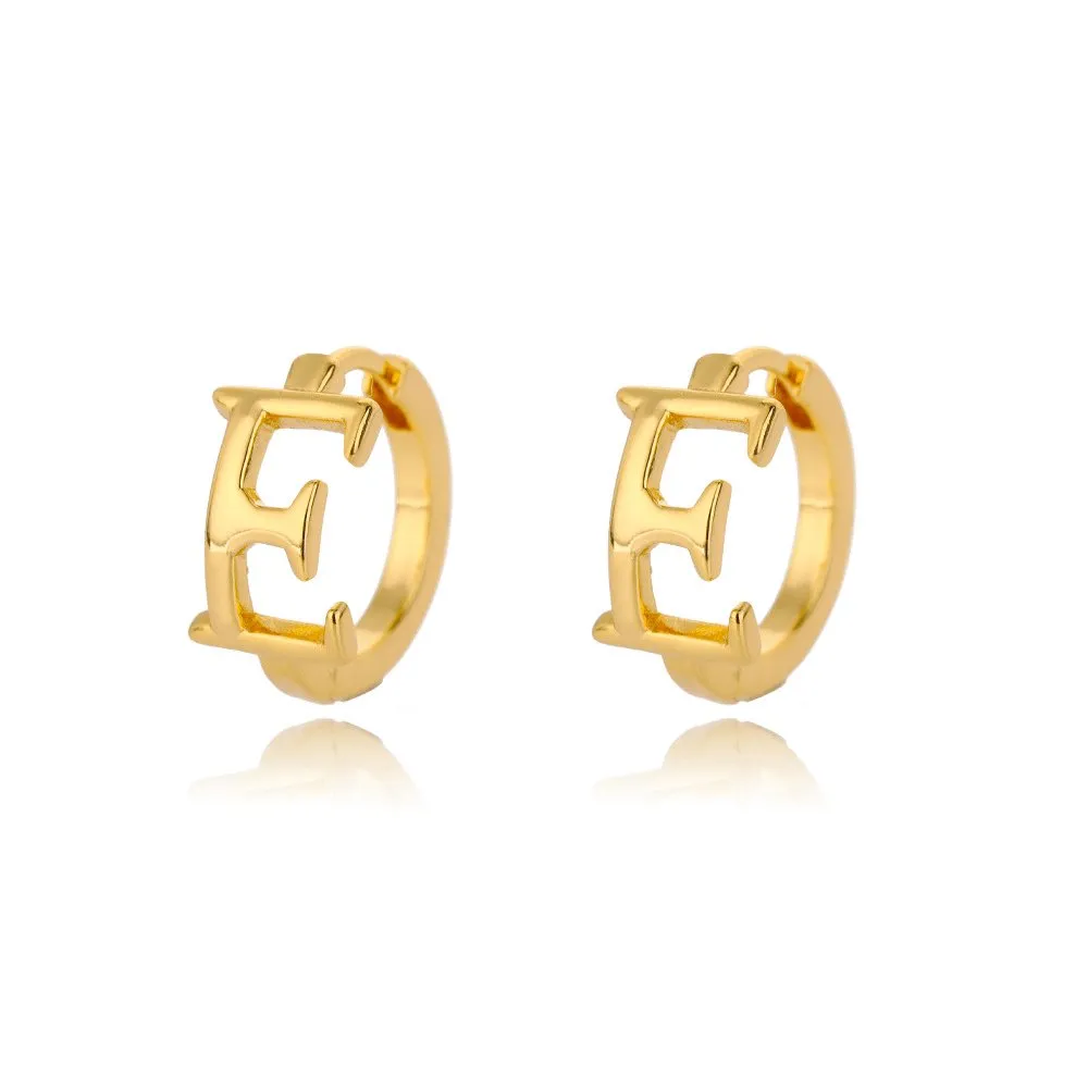 A-Z Small Personalized Letter Gold Hoop Earrings