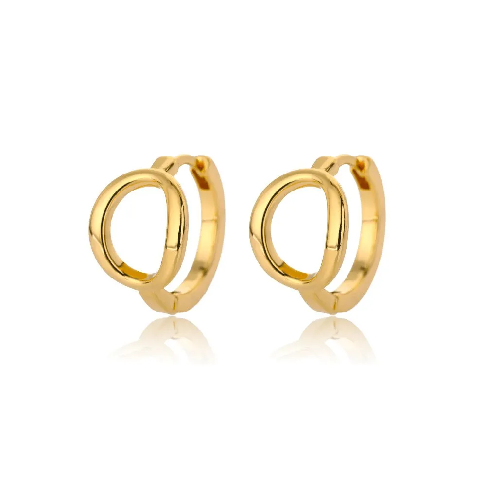 A-Z Small Personalized Letter Gold Hoop Earrings