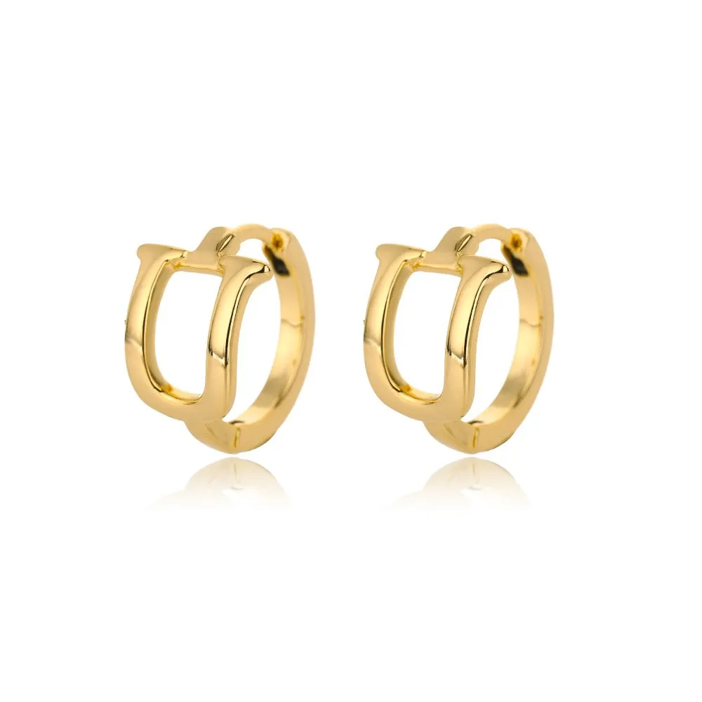 A-Z Small Personalized Letter Gold Hoop Earrings
