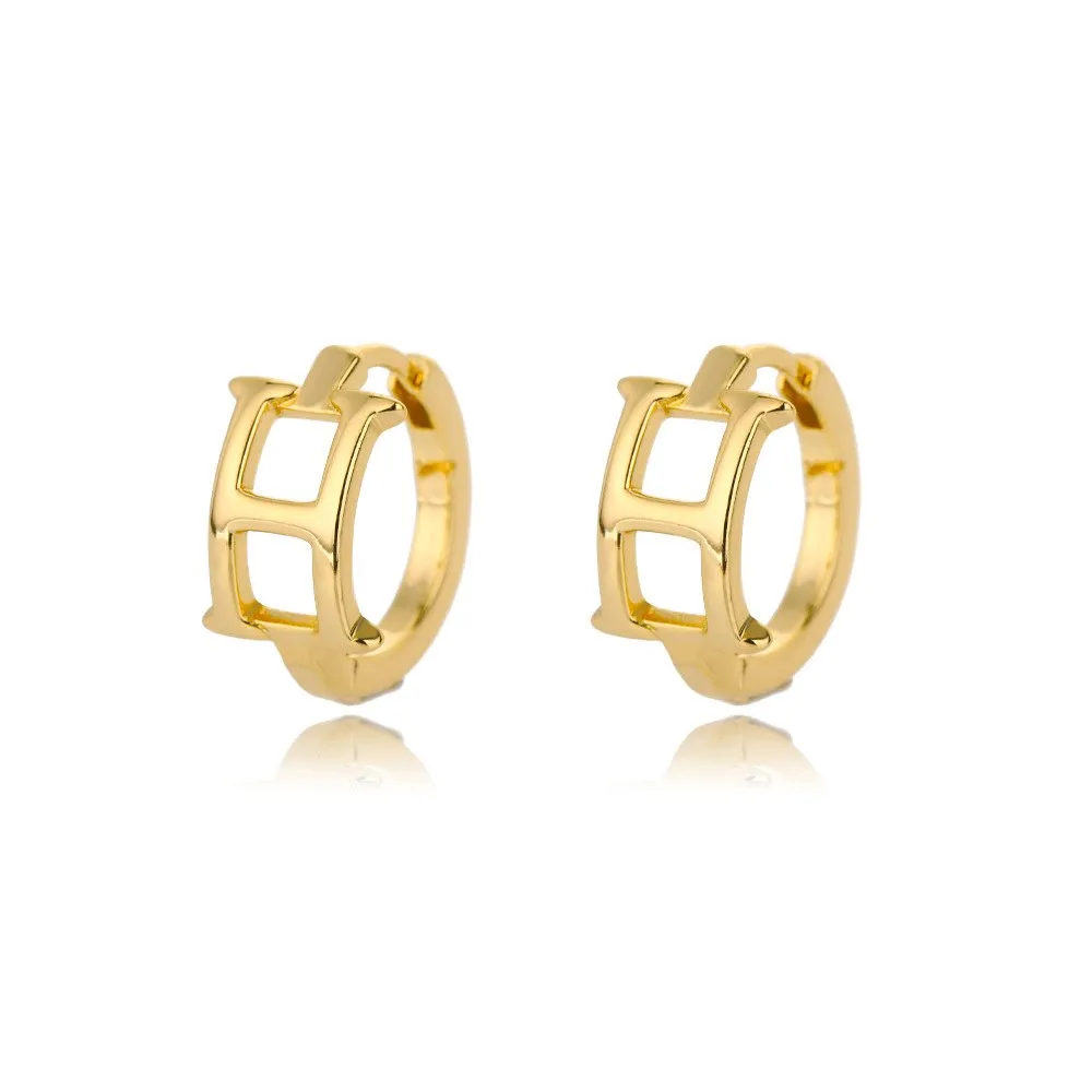 A-Z Small Personalized Letter Gold Hoop Earrings
