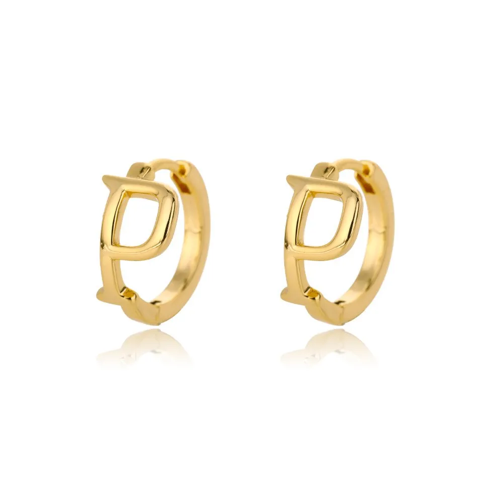 A-Z Small Personalized Letter Gold Hoop Earrings