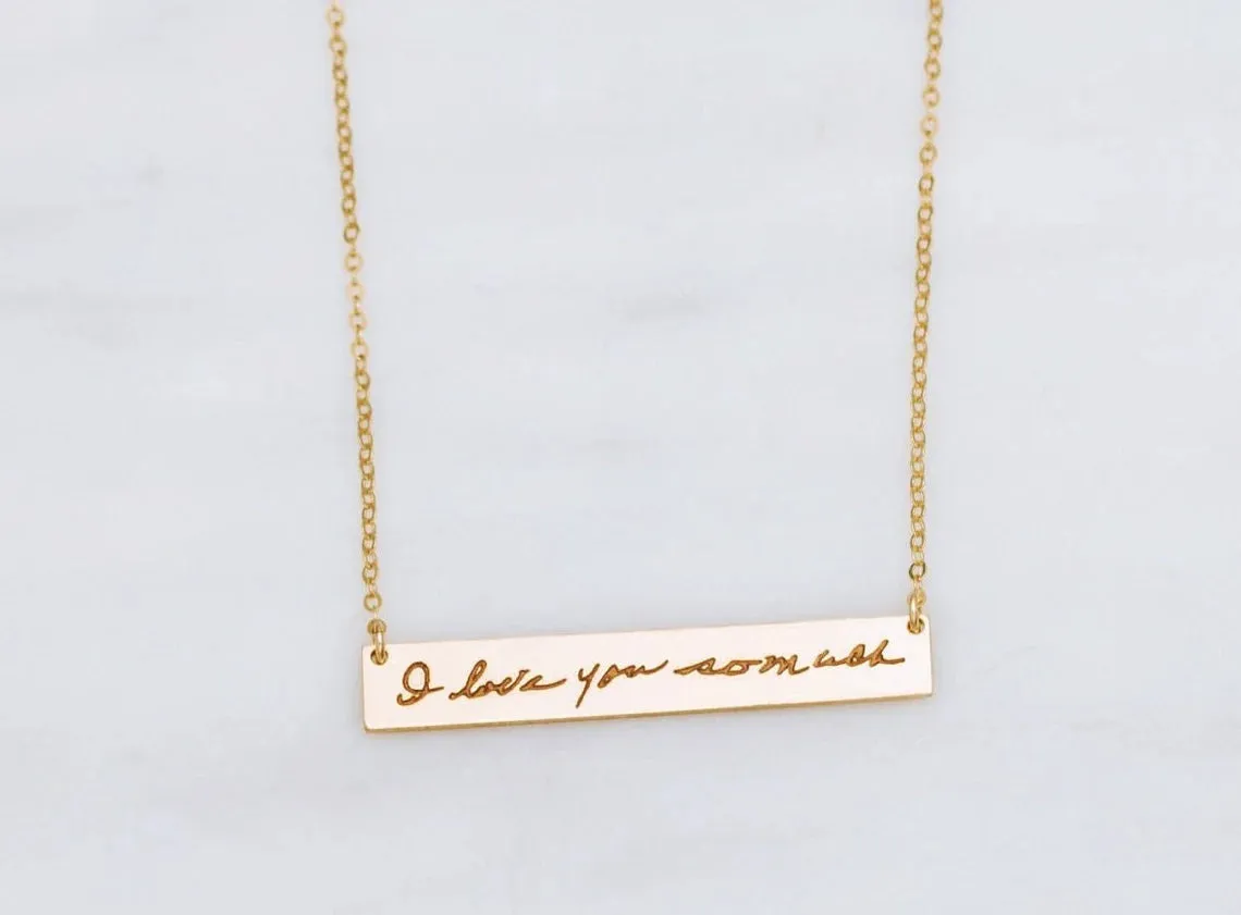 Actual Signature Handwriting Bracelet,  6 mm 2" bar