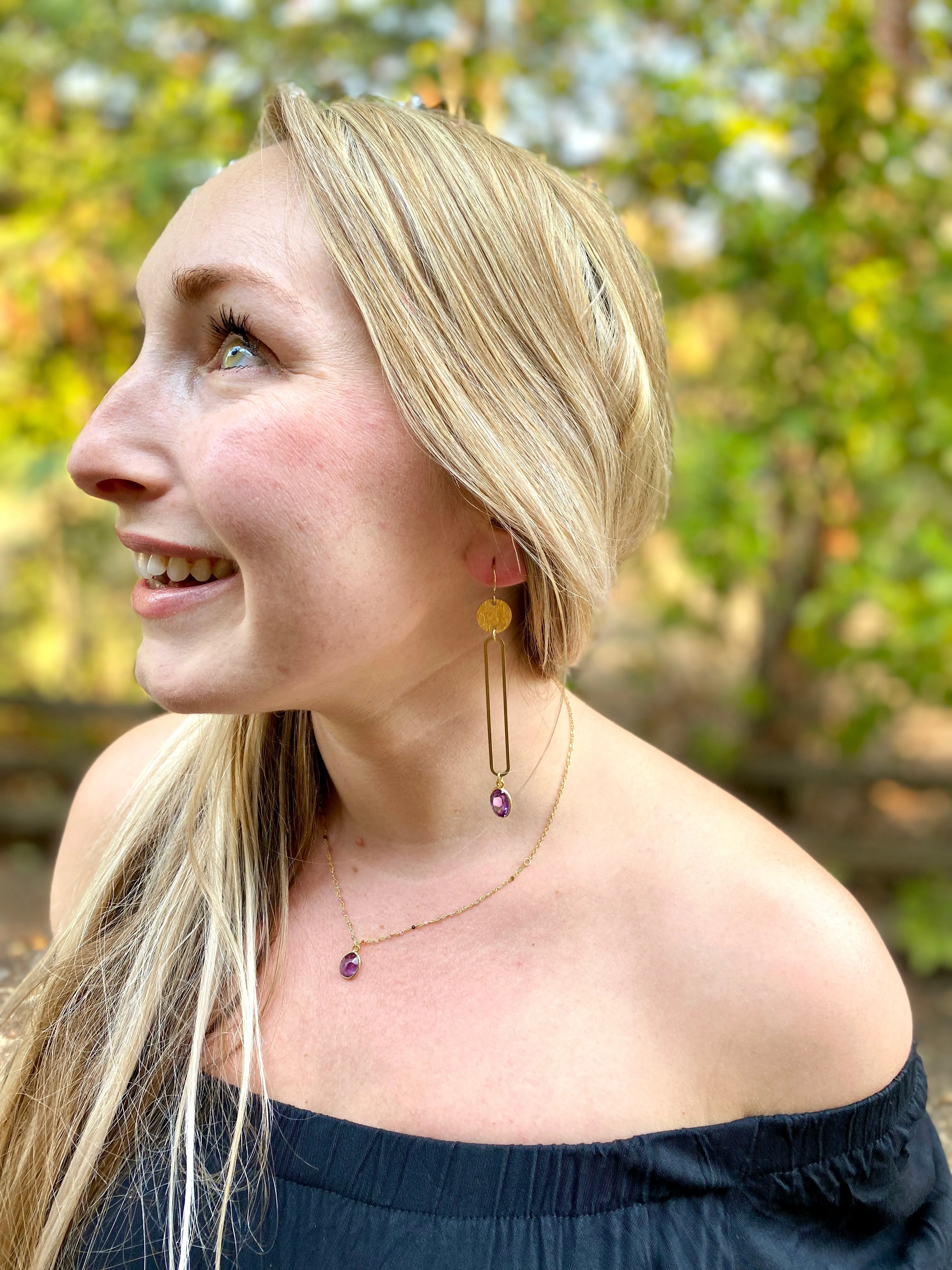 Alexandrite Bar Earrings