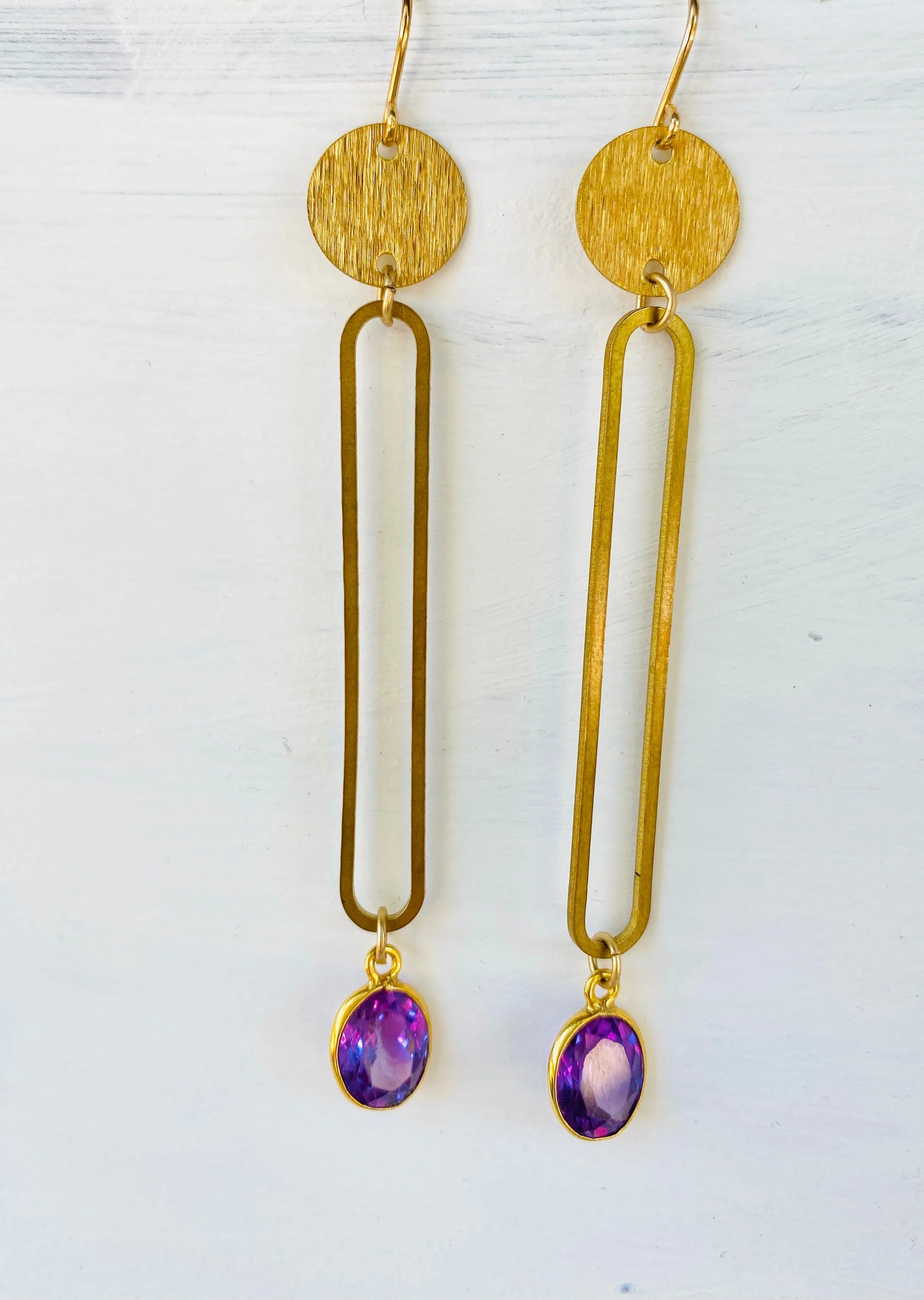 Alexandrite Bar Earrings