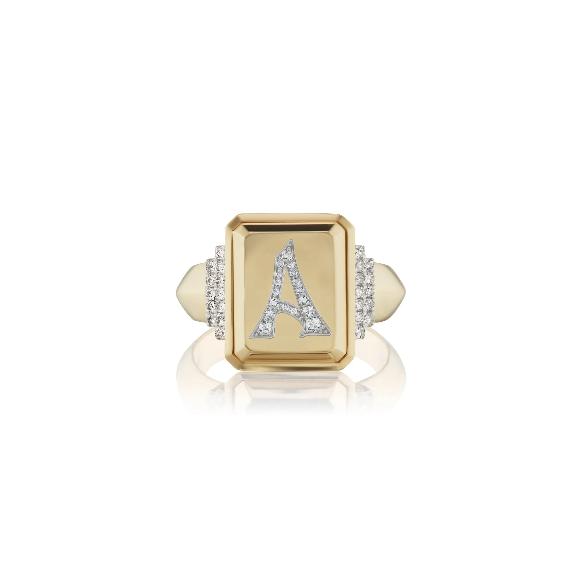 All-Gold Initial Signet Ring