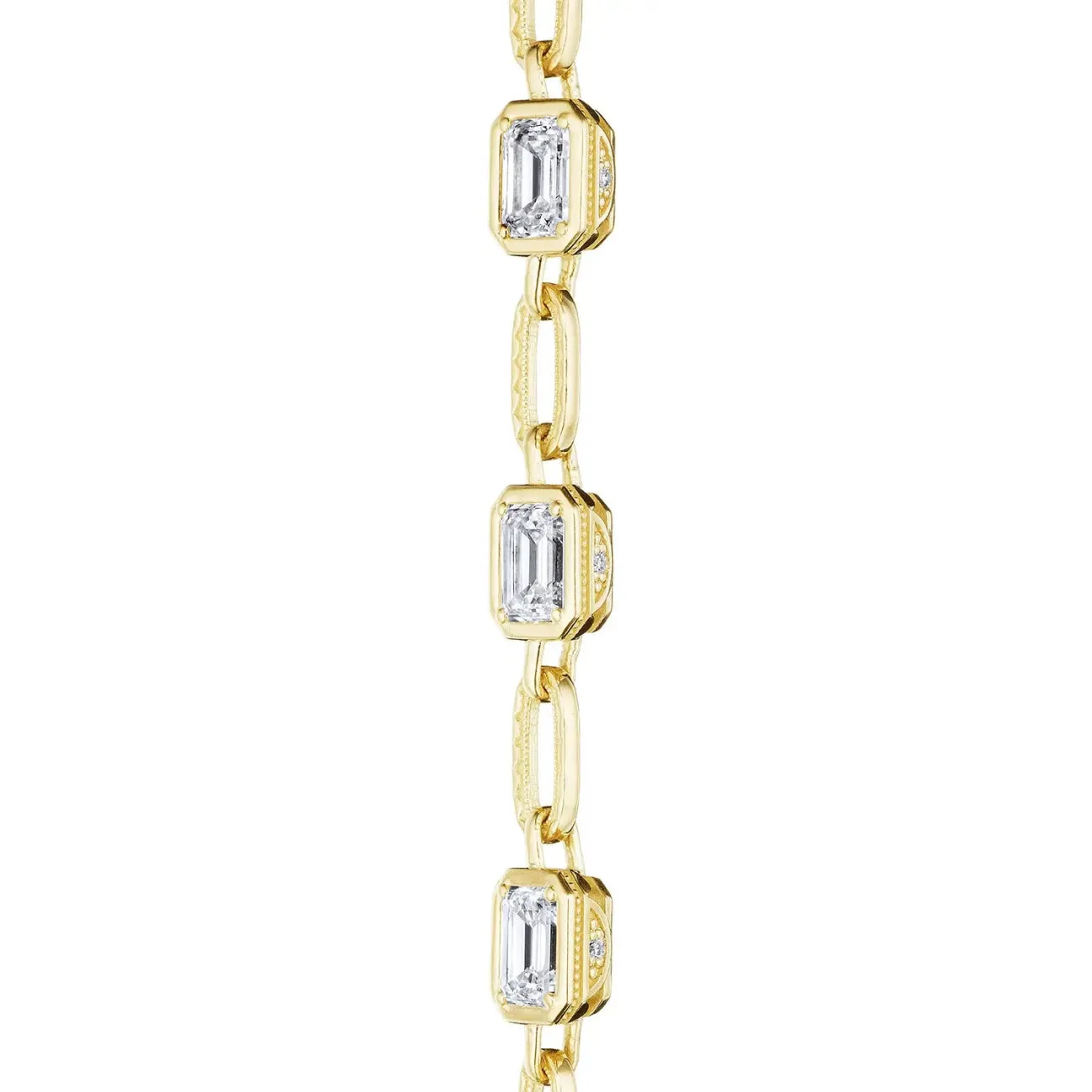 Allure 18K Yellow Gold Emerald Diamond Link Necklace