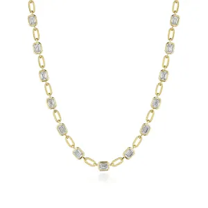 Allure 18K Yellow Gold Emerald Diamond Link Necklace