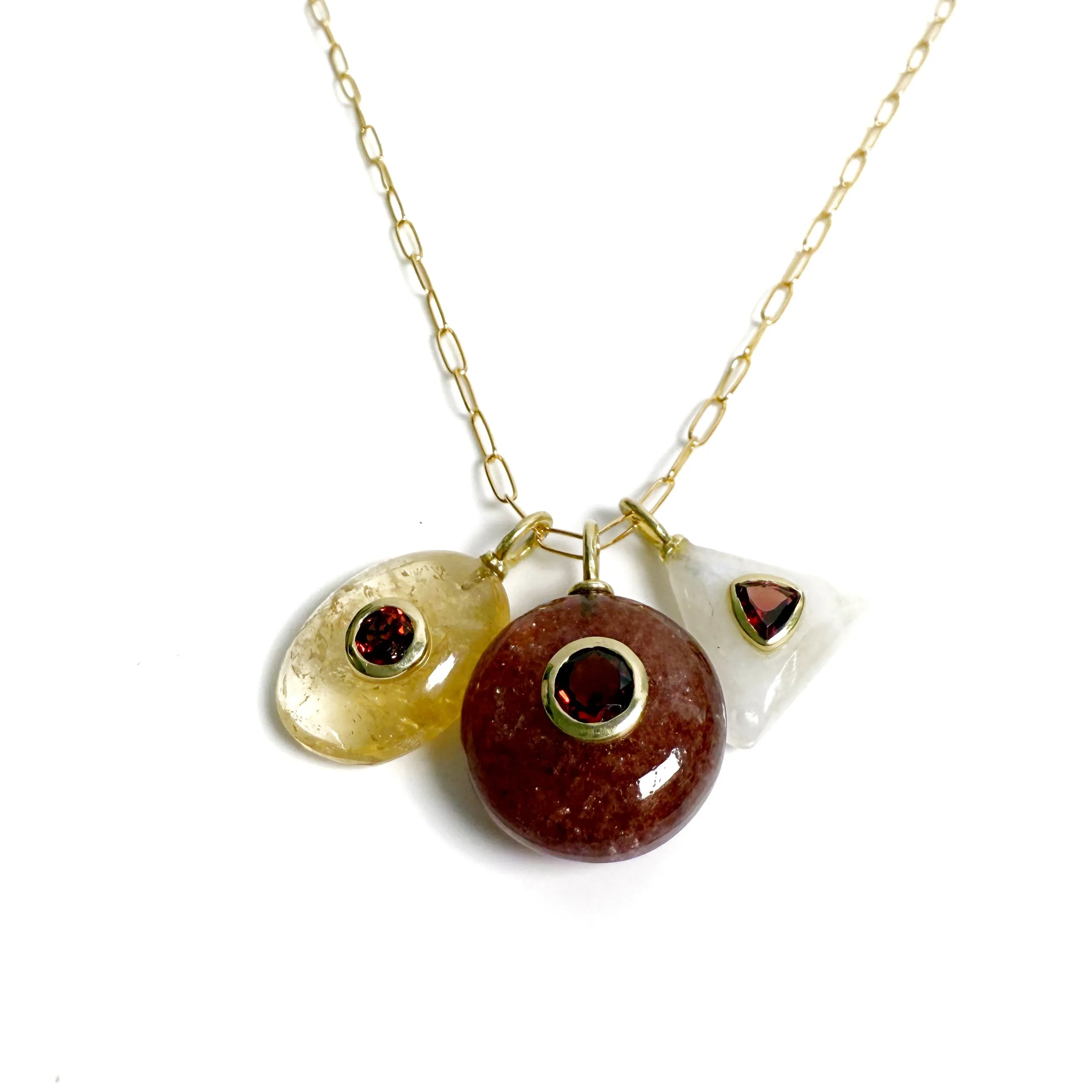Ambar Pallet Natural Stone Charm Necklace