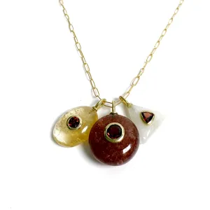 Ambar Pallet Natural Stone Charm Necklace