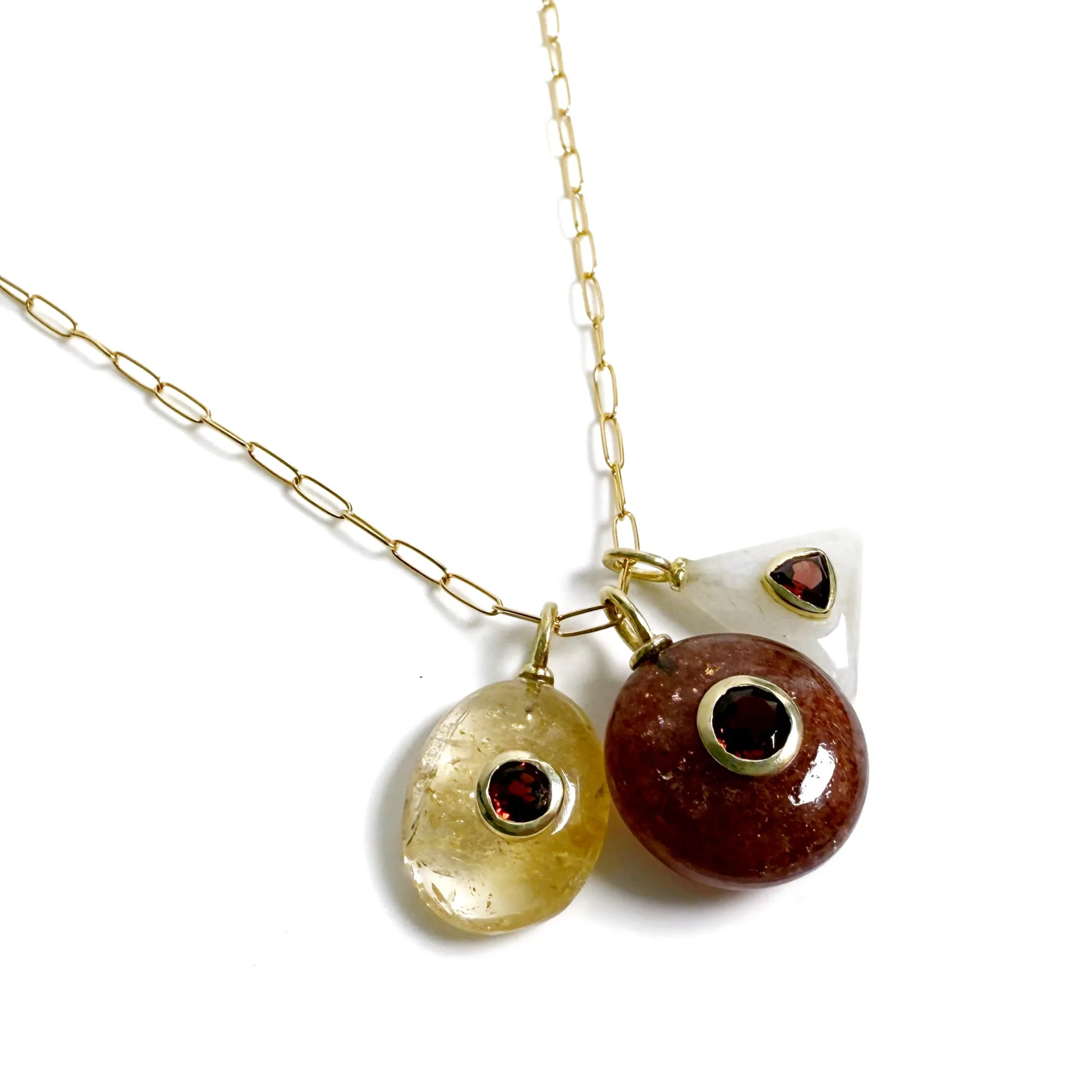 Ambar Pallet Natural Stone Charm Necklace