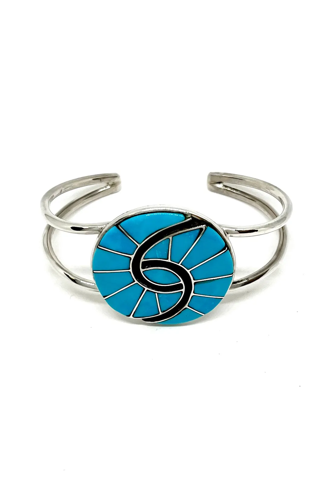Amy Quandelacy Turquoise Inlay Turquoise Cuff Bracelet