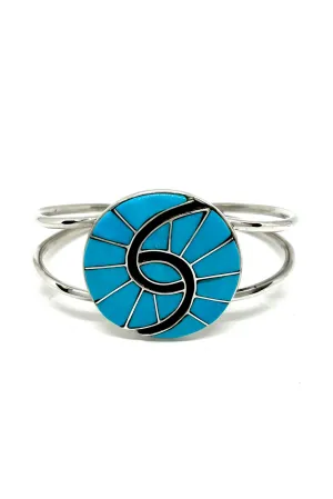 Amy Quandelacy Turquoise Inlay Turquoise Cuff Bracelet