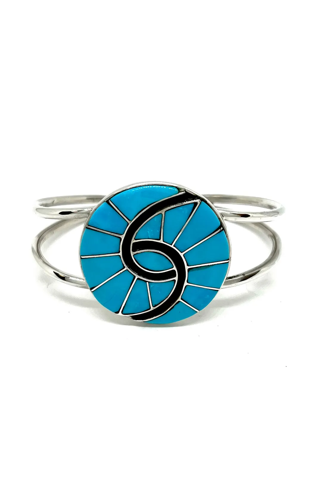 Amy Quandelacy Turquoise Inlay Turquoise Cuff Bracelet