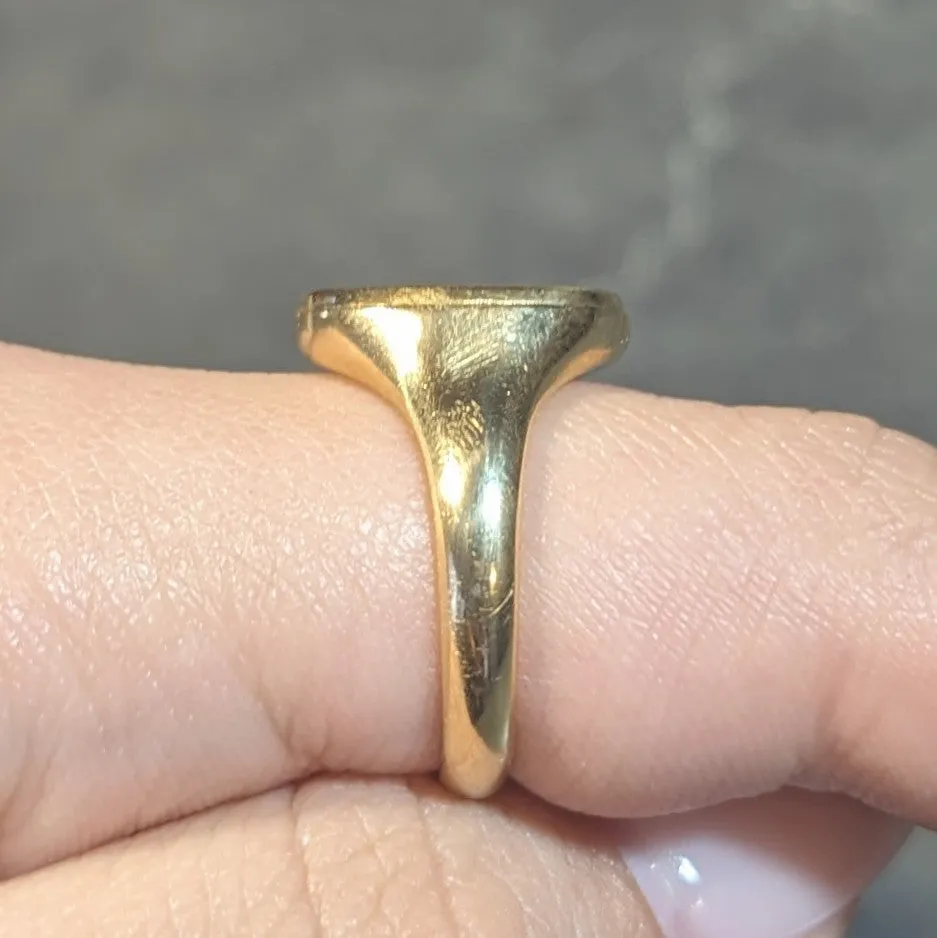 Antique 18 Karat Yellow Gold Monogram Signet Poison Hidden Compartment Ring