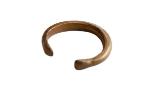 Antique African Bronze Gold Patina Snake Cuff Bracelet