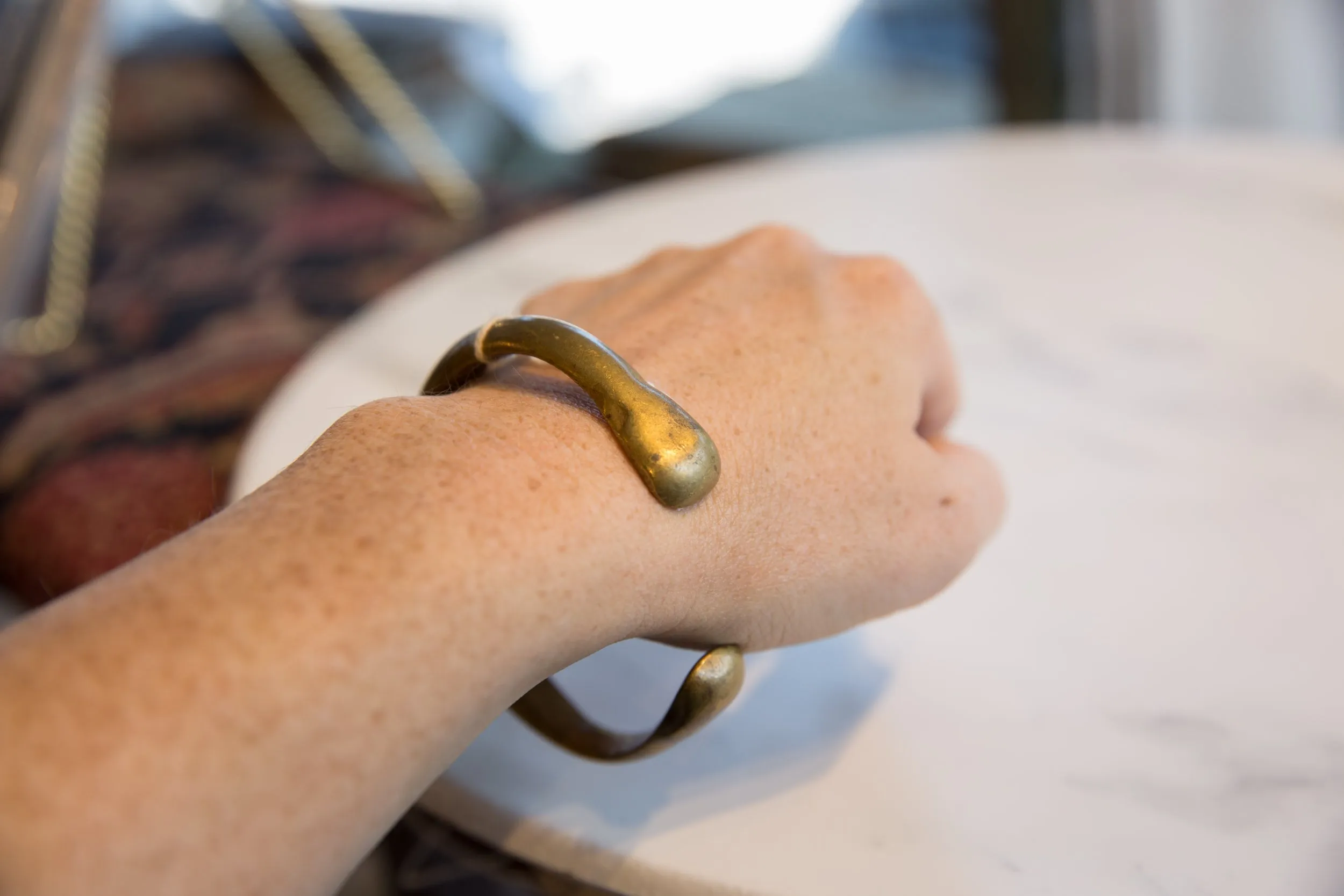 Antique African Bronze Snake Cuff Bracelet