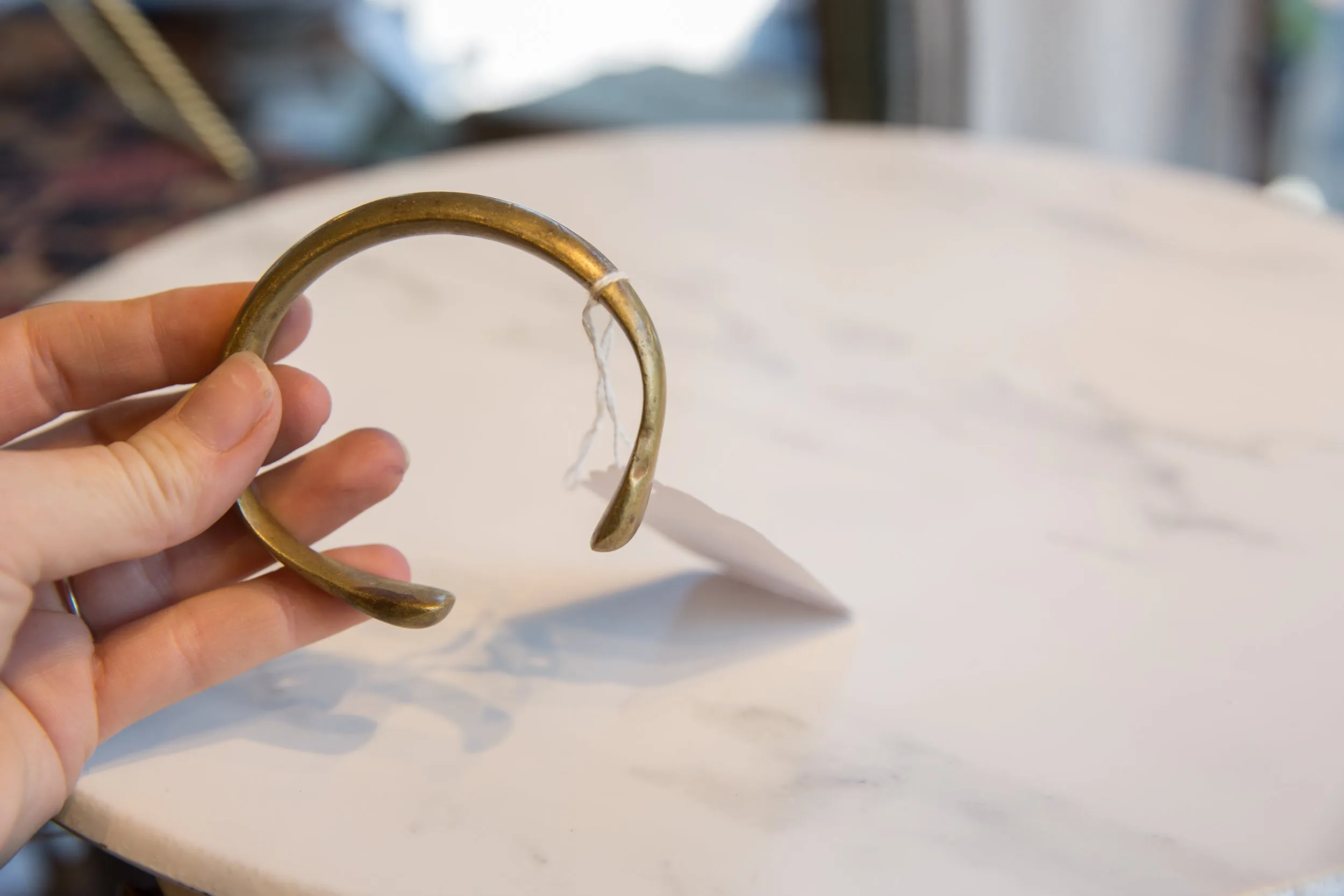 Antique African Bronze Snake Cuff Bracelet