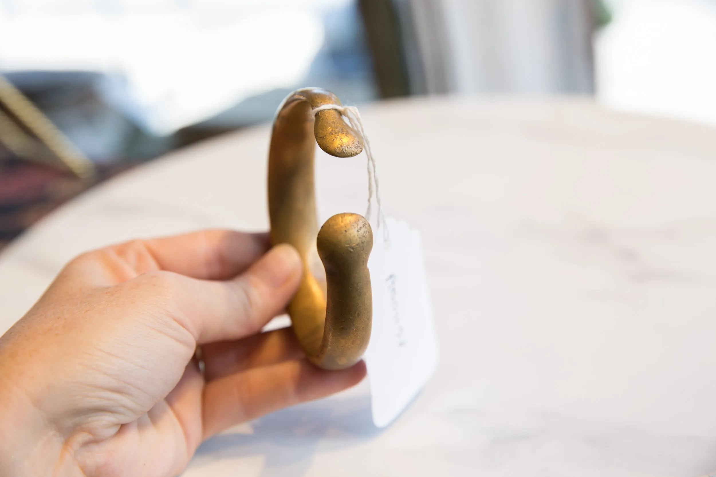 Antique African Bronze Snake Cuff Bracelet