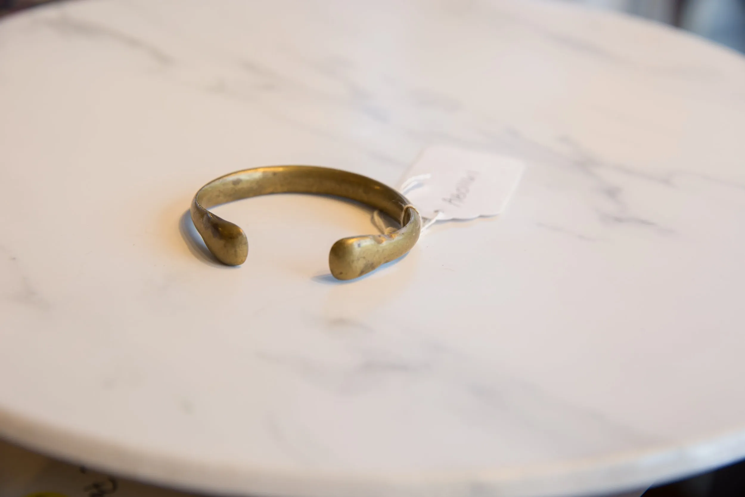 Antique African Bronze Snake Cuff Bracelet
