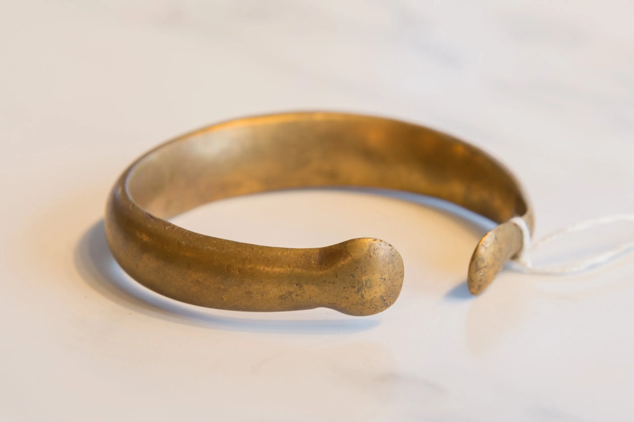 Antique African Bronze Snake Cuff Bracelet