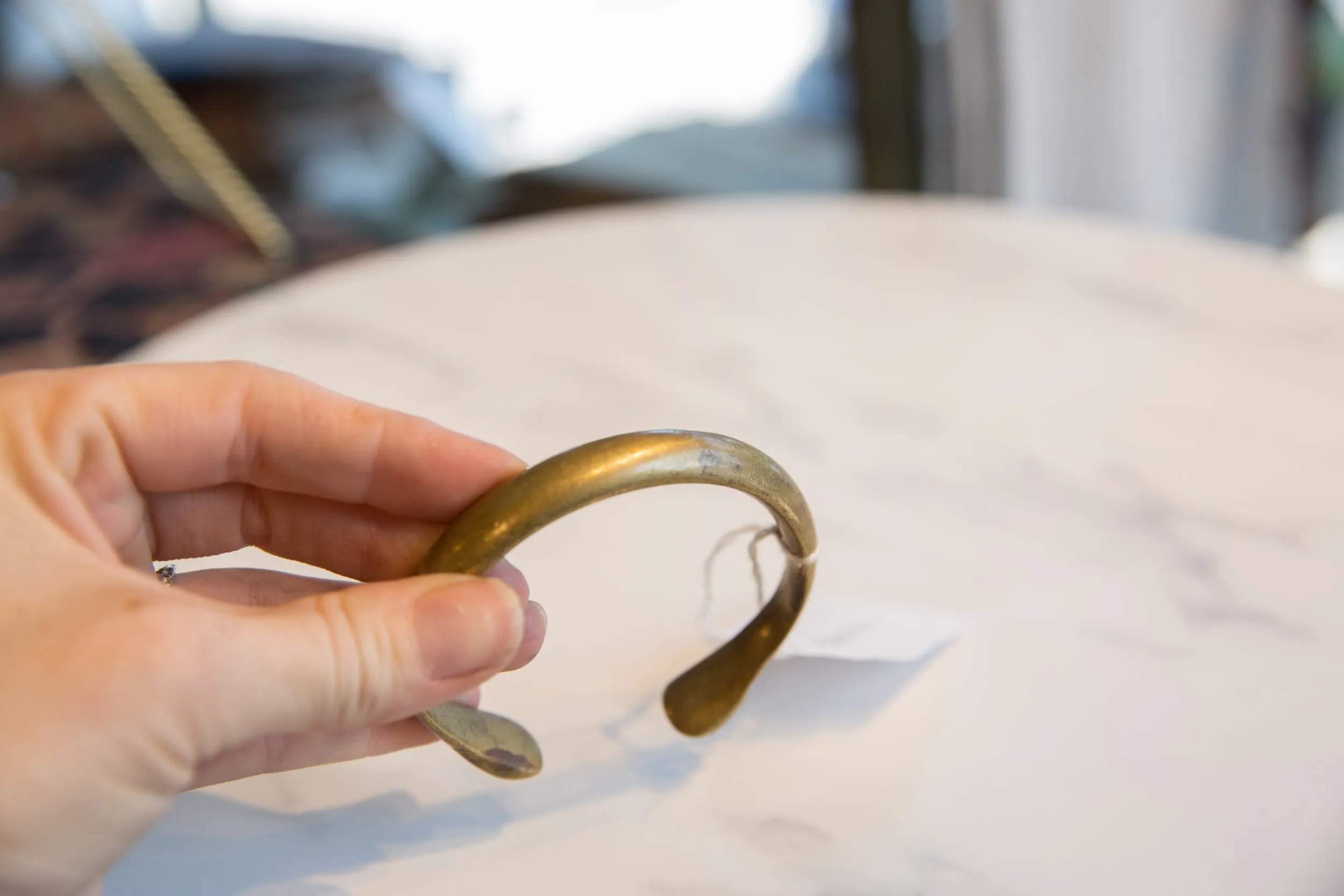 Antique African Bronze Snake Cuff Bracelet