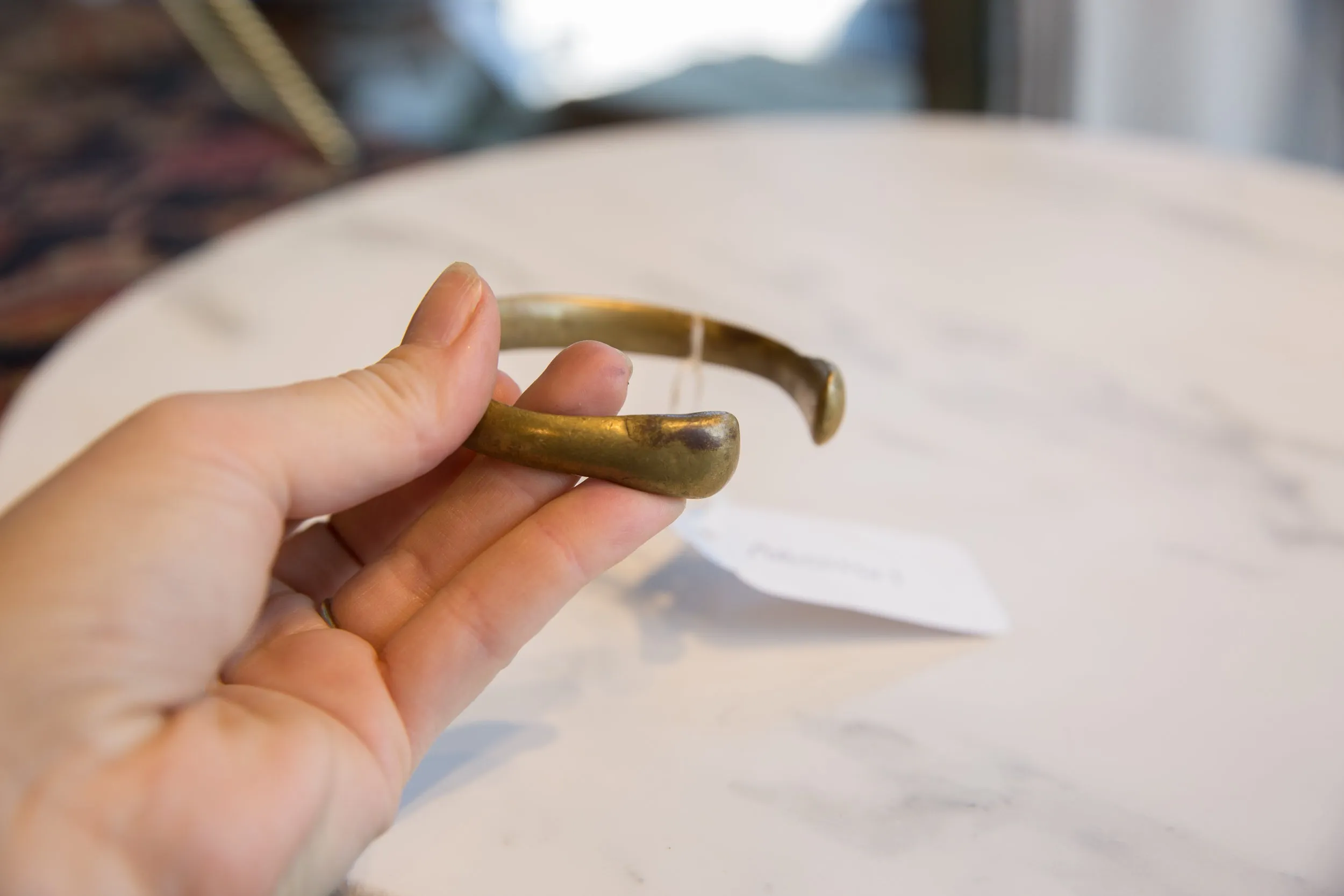 Antique African Bronze Snake Cuff Bracelet