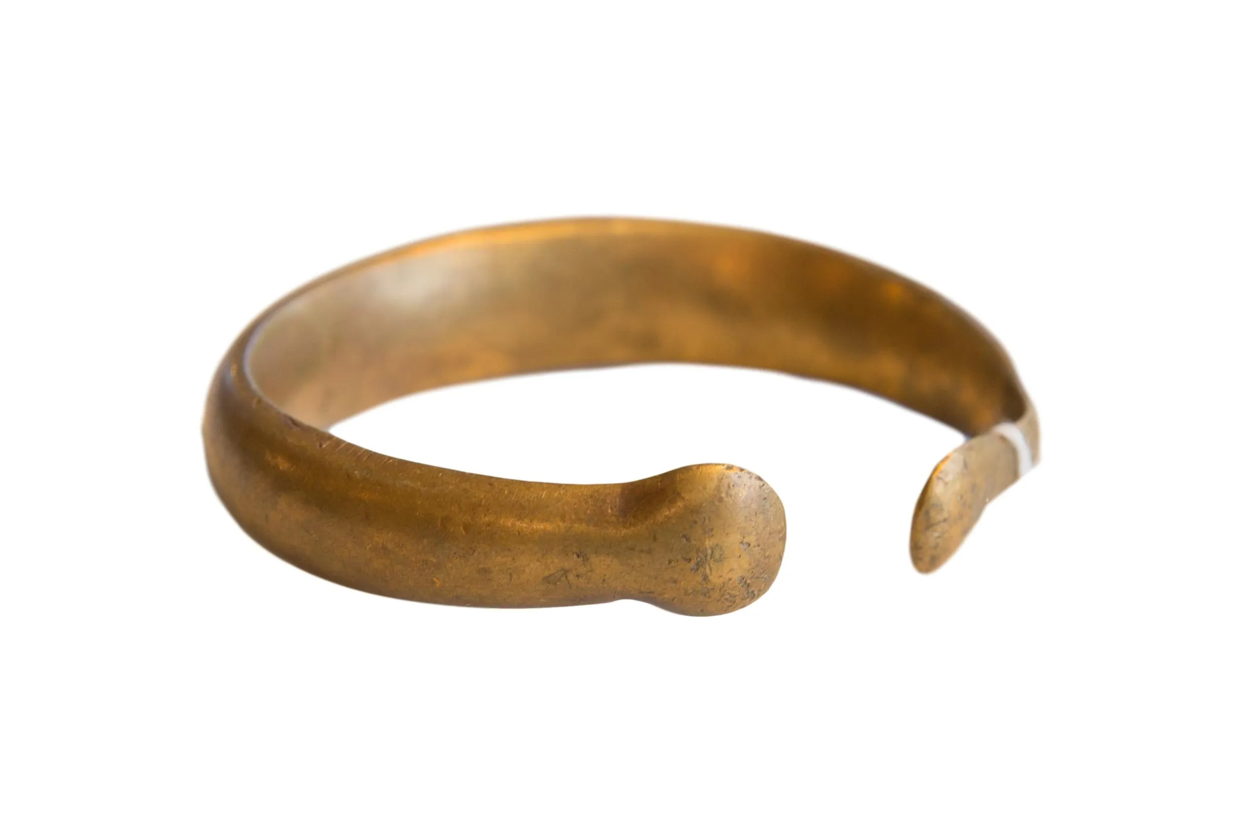 Antique African Bronze Snake Cuff Bracelet