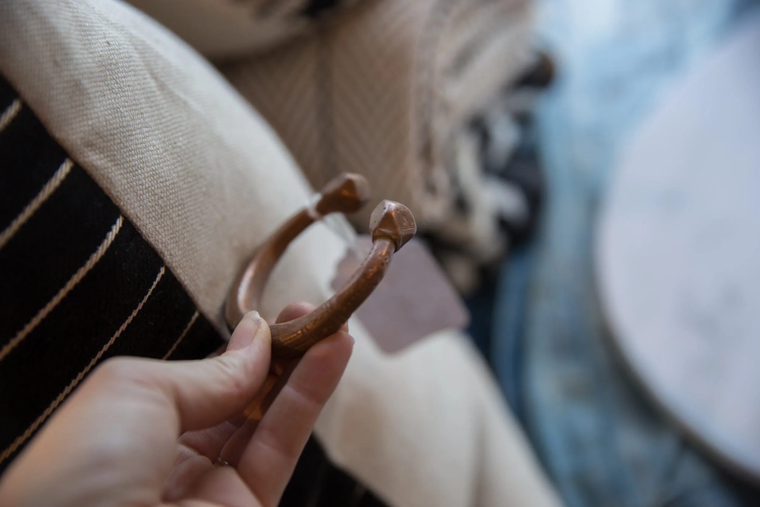 Antique African Copper Snake Cuff Bracelet