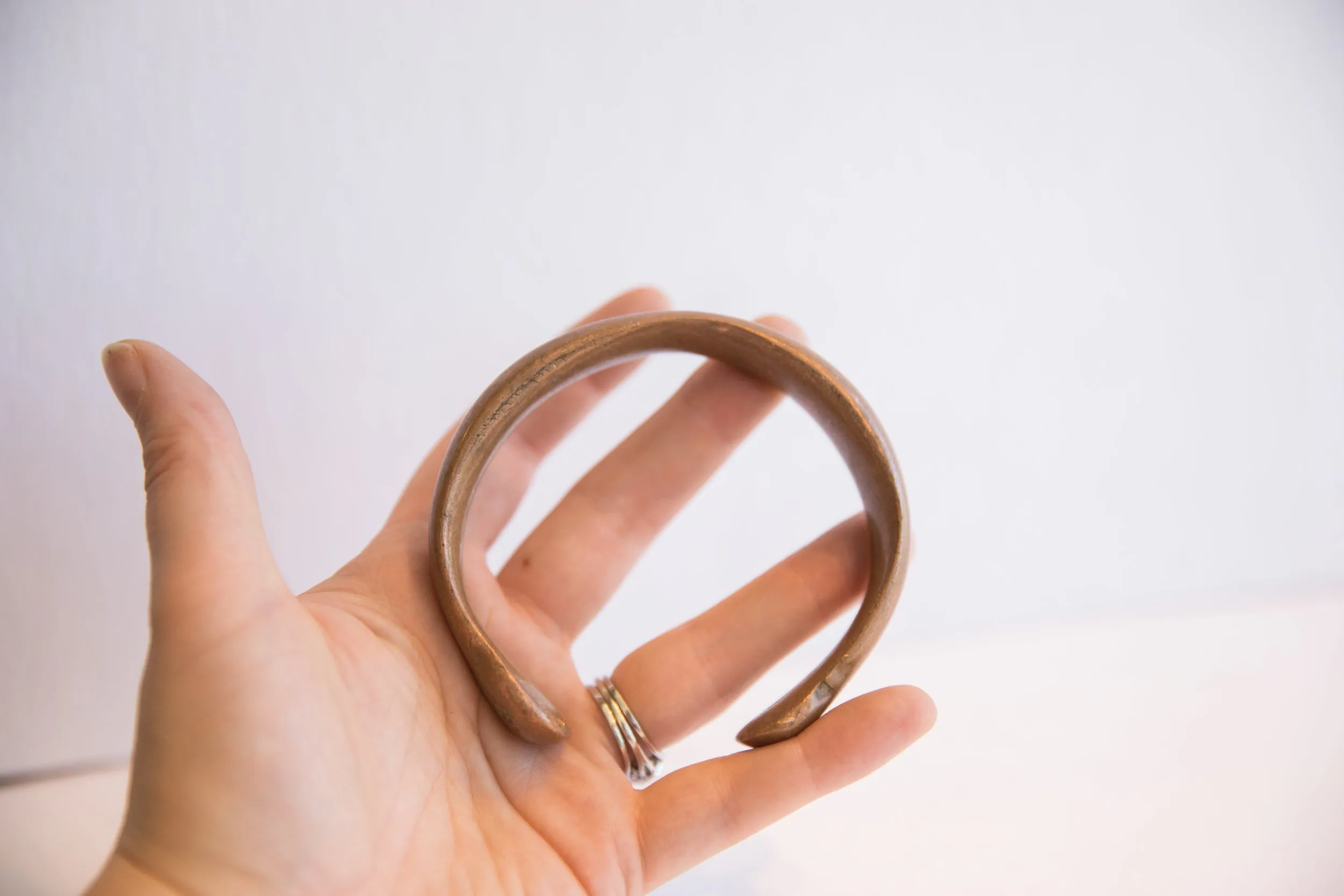 Antique African Copper Snake Cuff Bracelet
