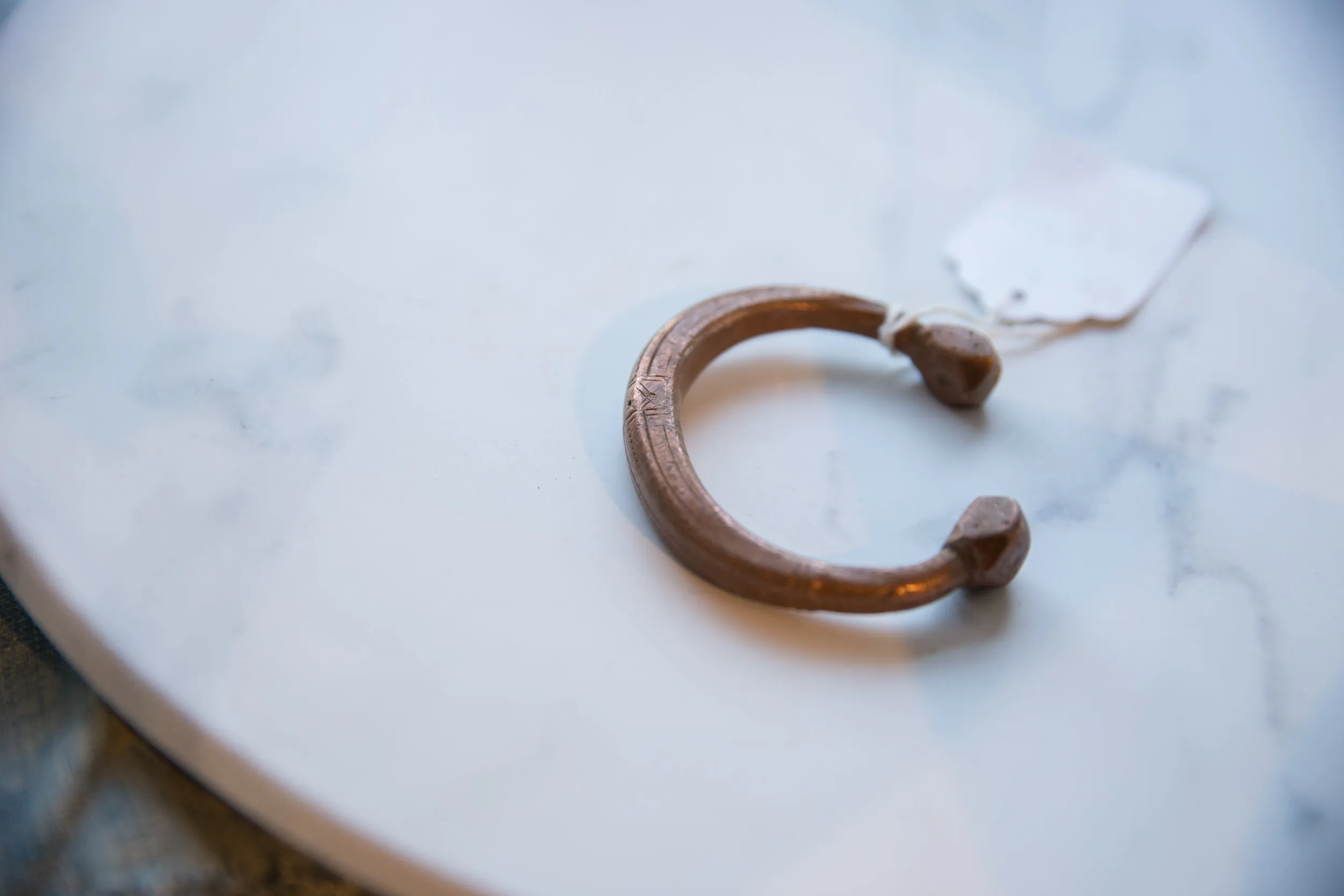 Antique African Copper Snake Cuff Bracelet