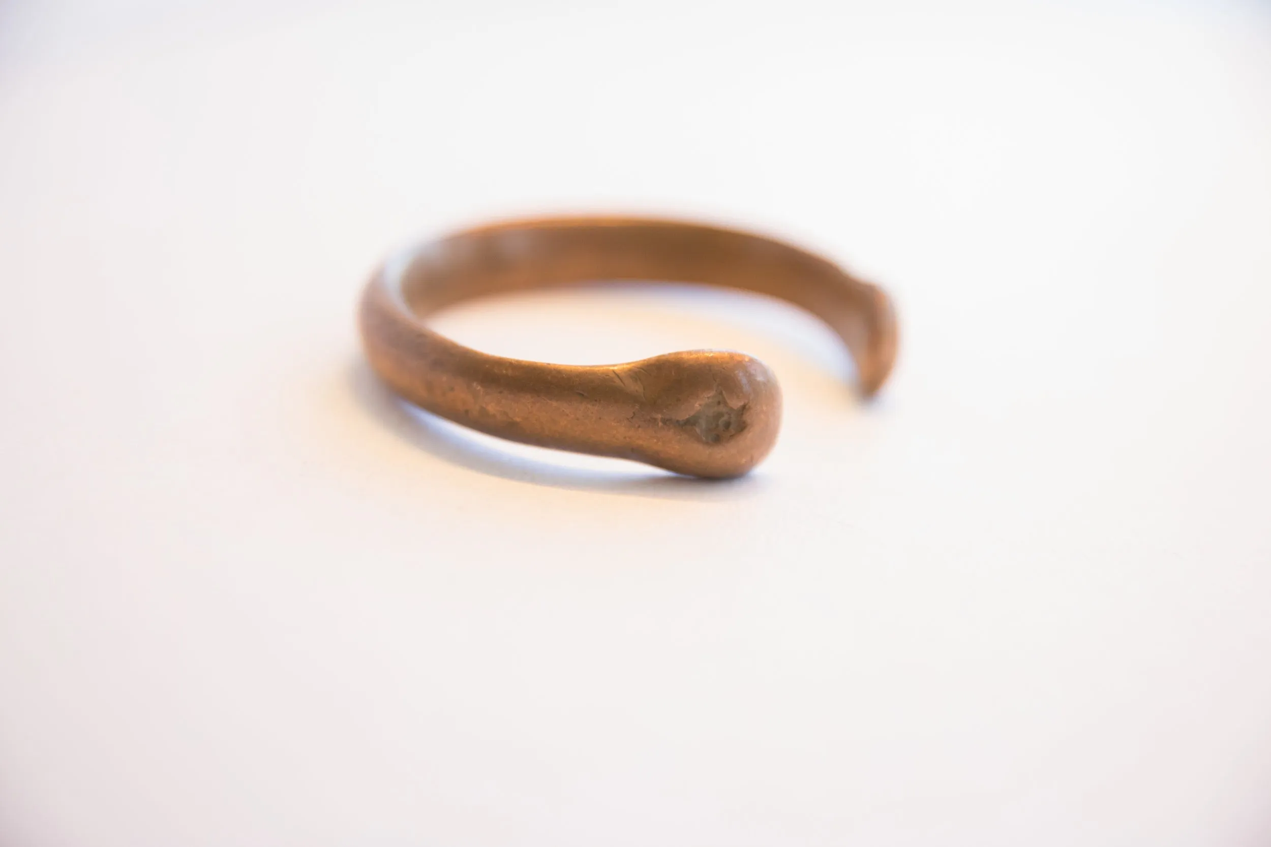 Antique African Copper Snake Cuff Bracelet