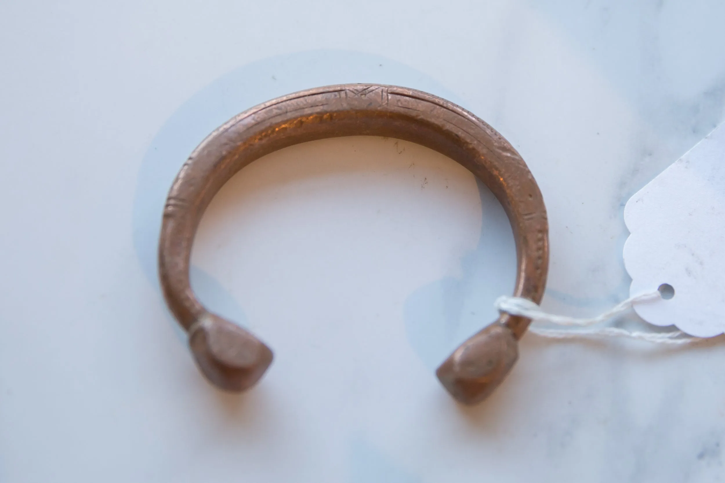 Antique African Copper Snake Cuff Bracelet