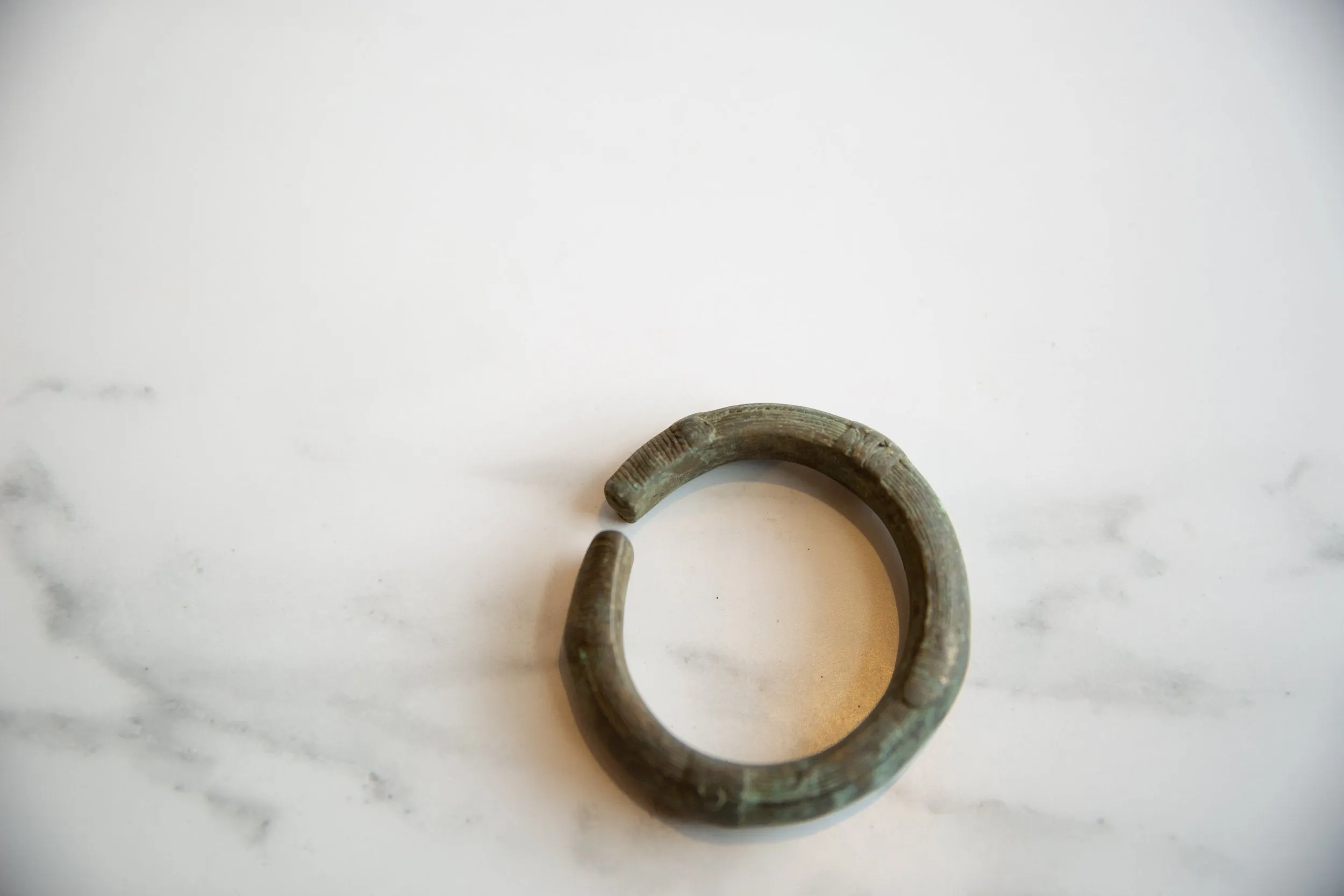 Antique African Oxidized Bronze Cuff Bracelet