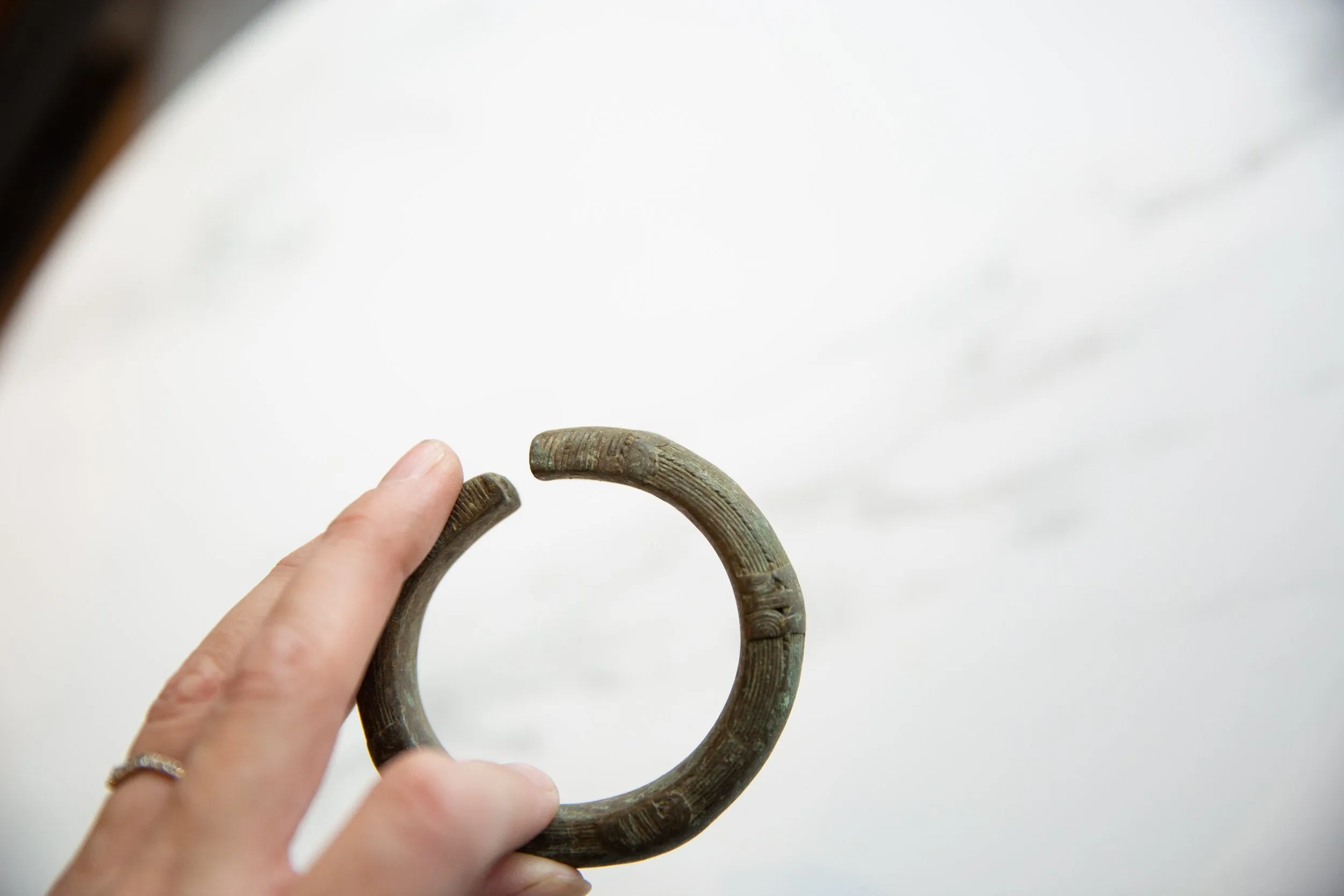 Antique African Oxidized Bronze Cuff Bracelet